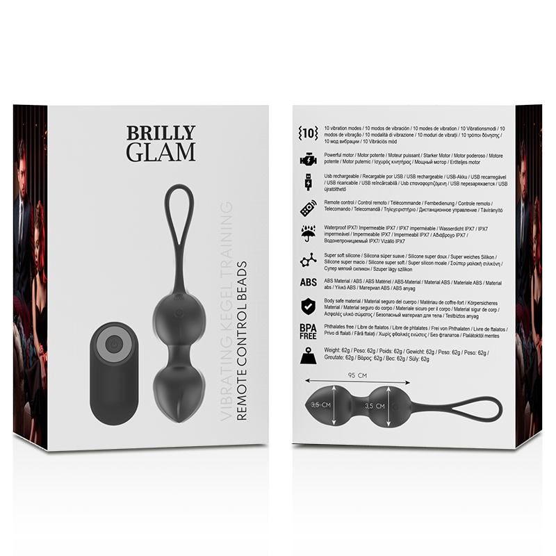 BRILLY GLAM - VIBRATING KEGEL BEADS CONTROL REMOTO 62GRS