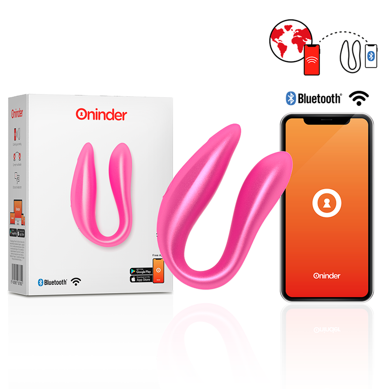 VIBRADOR PARA PAREJAS U ONINDER - LISBOA ESTIMULADOR PUNTO G & CLÍTORIS NEGRO - APP GRATUITA