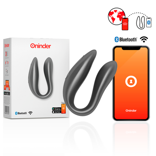 VIBRADOR PARA PAREJAS U ONINDER - LISBOA ESTIMULADOR PUNTO G & CLÍTORIS NEGRO - APP GRATUITA