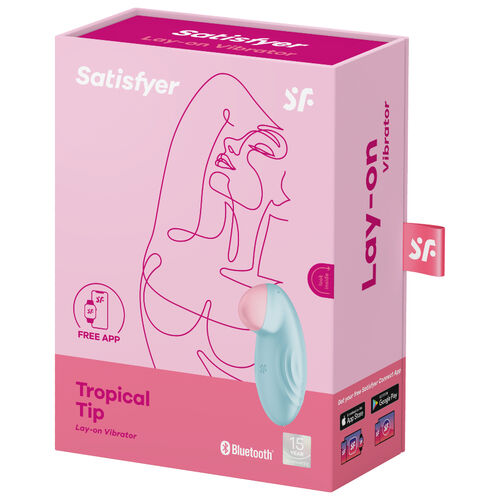 VIBRADOR CON APP COMPACTO IDEAL PRINCIPIANTES SATISFYER TROPICAL TIP LAY-ON