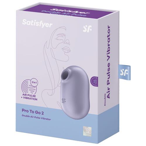 PRO TO GO 2 DOBLE VIOLETA ESTIMULADOR Y VIBRADOR ONDAS DE PRESIÓN SATISFYER