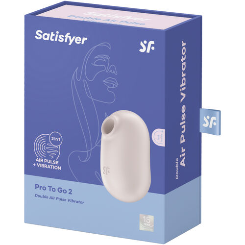 PRO TO GO 2 DOBLE VIOLETA ESTIMULADOR Y VIBRADOR ONDAS DE PRESIÓN SATISFYER