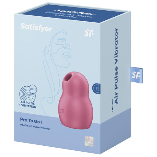 PRO TO GO 1 DOBLE ROJO ESTIMULADOR Y VIBRADOR ONDAS DE PRESIÓN SATISFYER