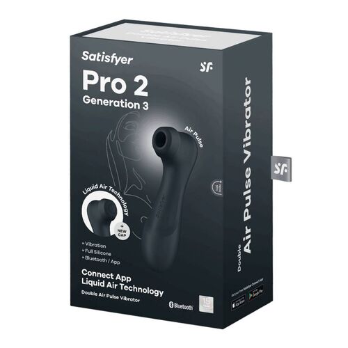 SUCCIONADOR DE CLÍTORIS SATISFYER PRO 2 GENERACIÓN 3 - NEGRO BLUETOOTH & APP