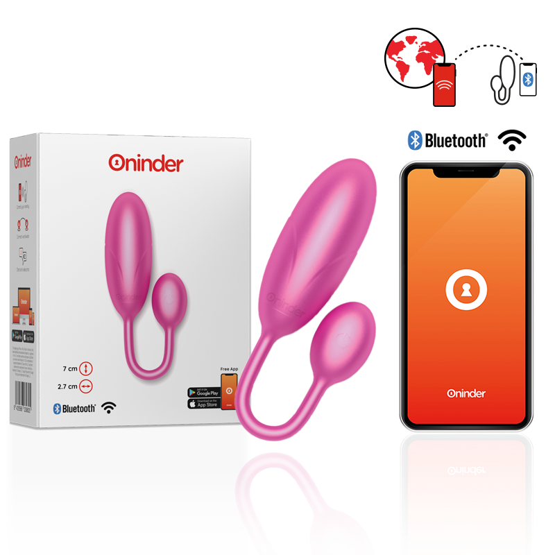 HUEVO VIBRADOR ONINDER - DENVER ROSA 7 X 2.7 CM - APP GRATUITA