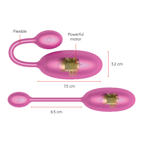 HUEVO VIBRADOR ONINDER - TOKYO ROSA 7.5 X 3.2 CM - APP GRATUITA