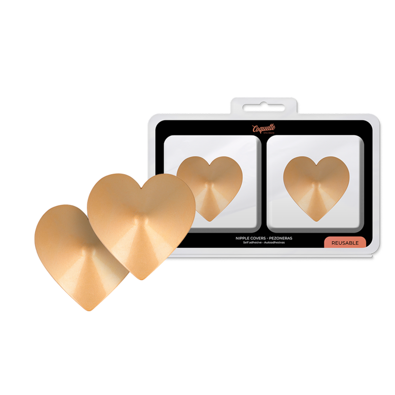 CUBRE PEZONES COQUETTE CHIC DESIRE - METAL CORAZONES DORADOS