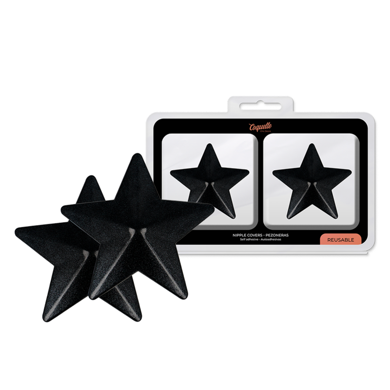 CUBRE PEZONES COQUETTE CHIC DESIRE - METAL ESTRELLAS NEGRAS