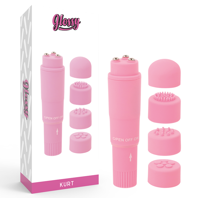 MINI VIBRADOR GLOSSY - POCKET KURT MASAJEADOR ROSA