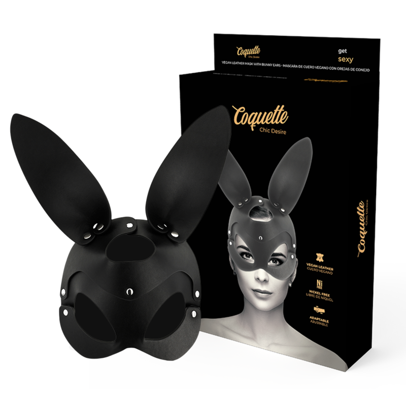 MASCARA COQUETTE CHIC DESIRE - CUERO VEGANO CON OREJAS DE CONEJO