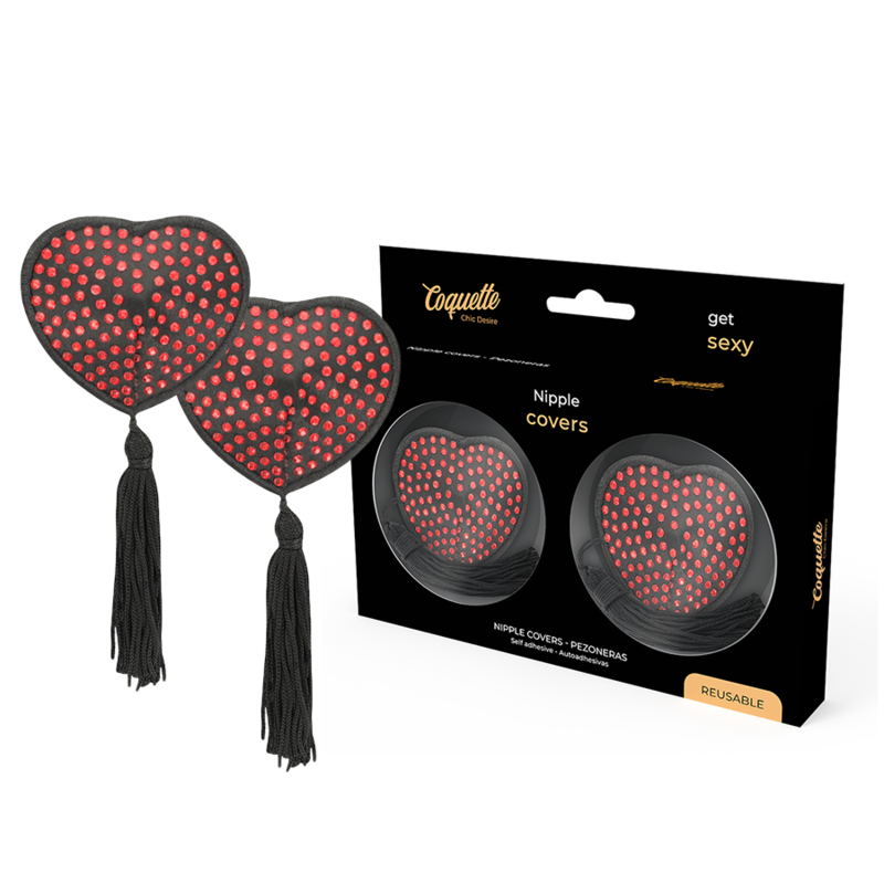 CUBRE PEZONES COQUETTE CHIC DESIRE - ROJO / NEGRO