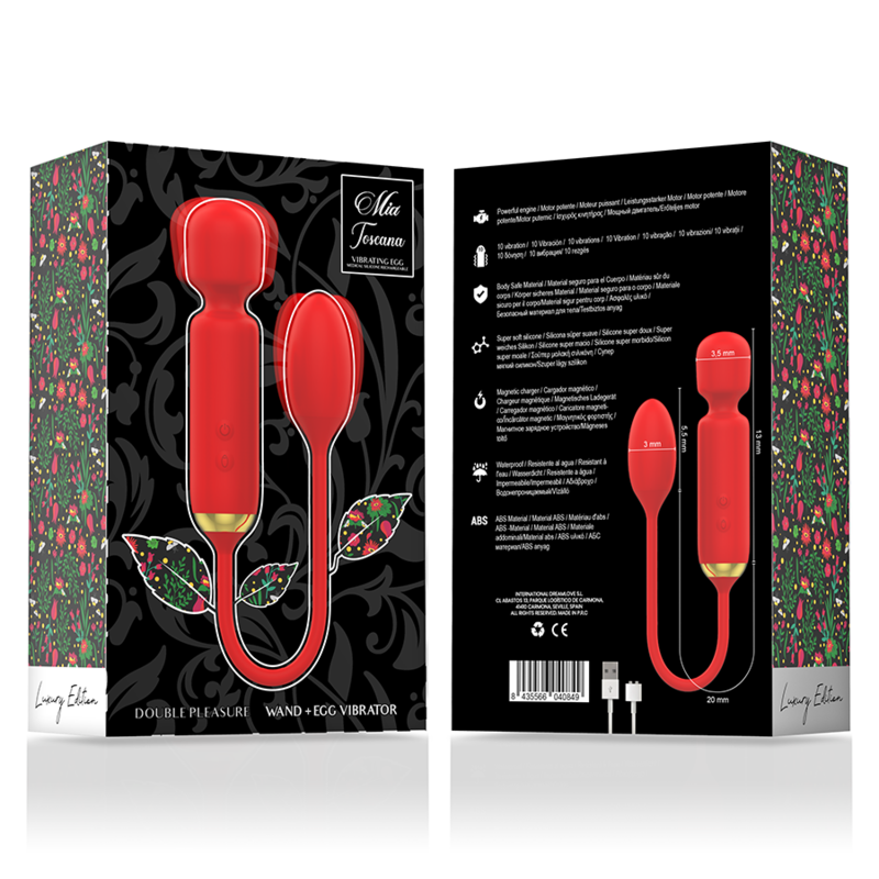 HUEVO VIBRADOR + WAND MIA - TOSCANA DOUBLE PLEASURE