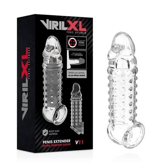 VIRILXL - EXTENSION Y FUNDA DE PENE V11 TRANSPARENTE