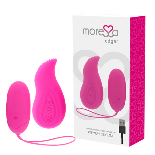 HUEVO VIBRADOR MORESSA - EDGAR SET DUO REMOTO Y MANDO CON VIBRACIÓN INCORPORADA PREMIUM SILICONE CONTROL REMOTO