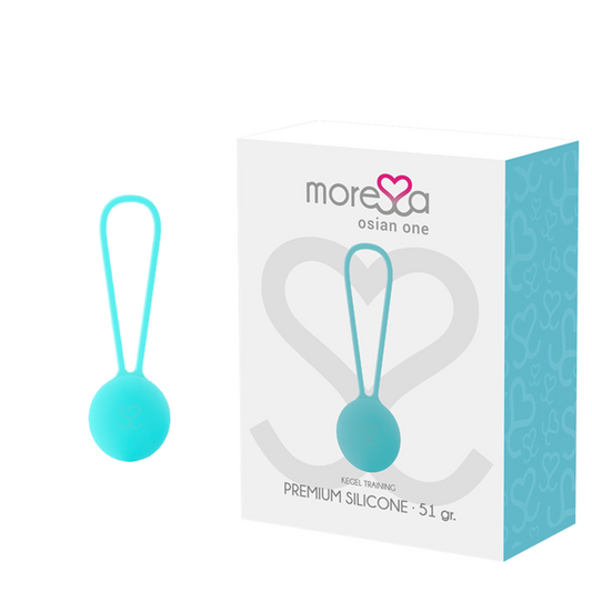 BOLAS KEGEL 51 GRAMOS MORESSA - OSIAN ONE ENTRENAMIENTO SUELO PELVICO PREMIUM SILICONA TURQUESA