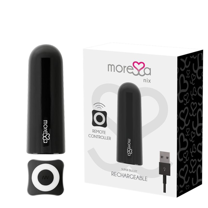 BALA VIBRADORA MORESSA - NIX POTENTE MULTI JUEGOS CONTROL REMOTO NEGRO