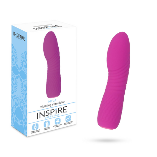 MYLA MINI VIBRADOR TEXTURADO  LILA RECARGABLE USB