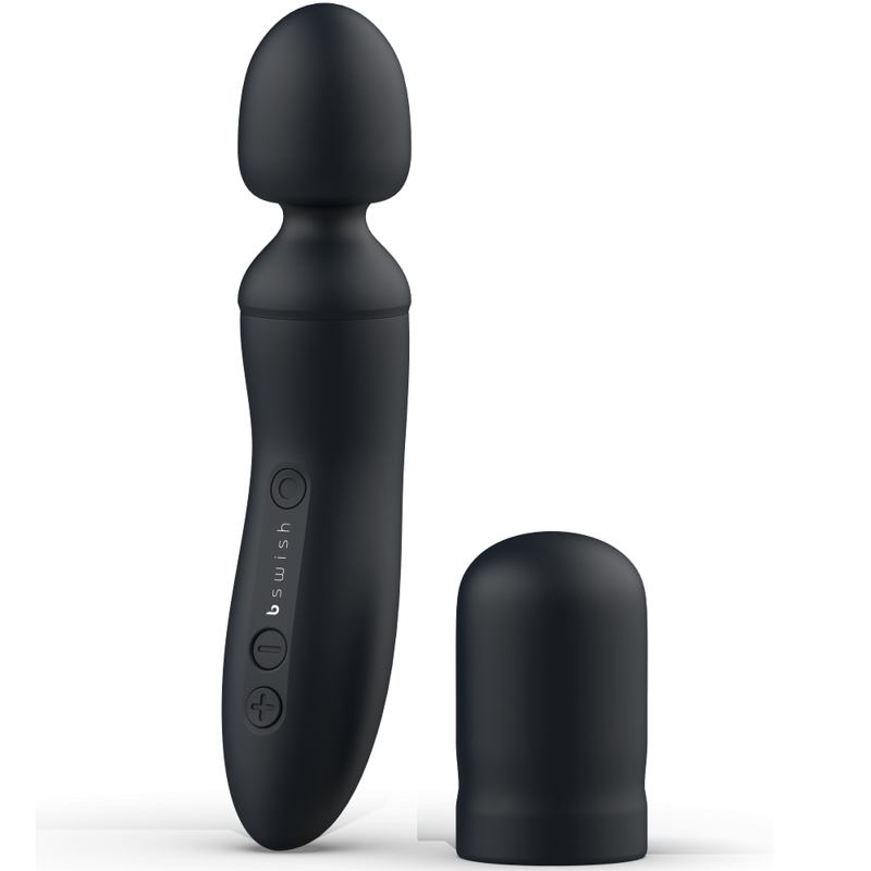 BTHRILLED VIBRADOR WAND PREMIUM NEGRO RECARGABLE USB CON CABEZAL INTERCAMBIABLE