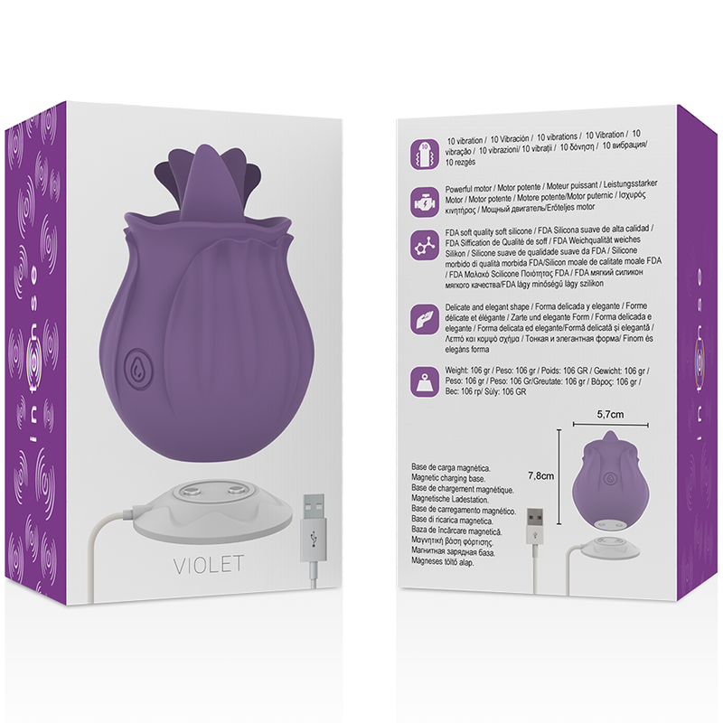 VIOLET ESTIMULADOR DE CLÍTORIS CON LENGUA BASE MAGNÉTICA