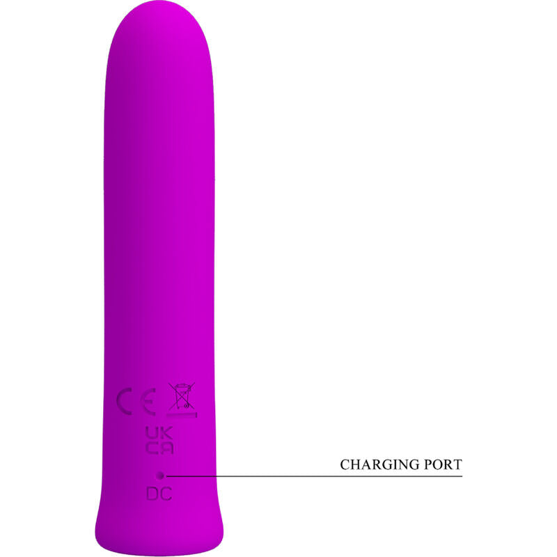 CURTIS MINI VIBRADOR SUPER POWER 12 VIBRACIONES SILICONA VIOLETA RECARGABLE USB