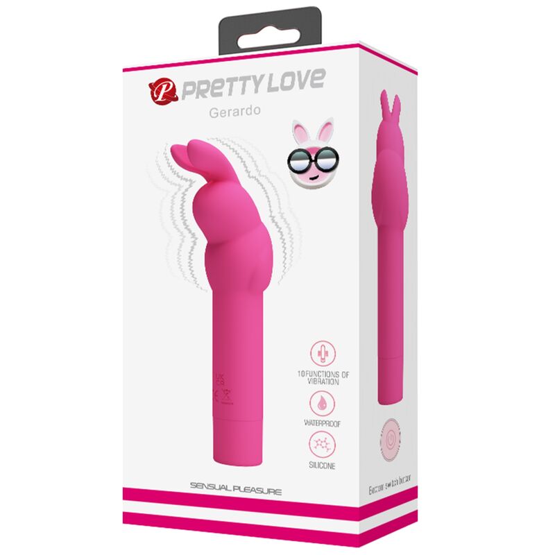 GERARDO MINI VIBRADOR DE SILICONA CONEJO FUSCHIA BATERÍA AAA