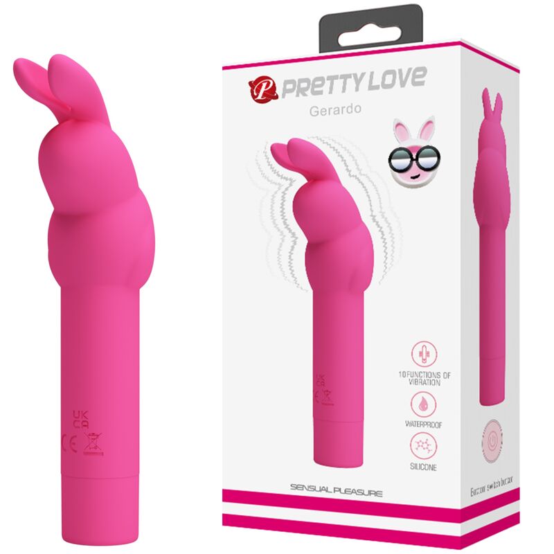 GERARDO MINI VIBRADOR DE SILICONA CONEJO FUSCHIA BATERÍA AAA