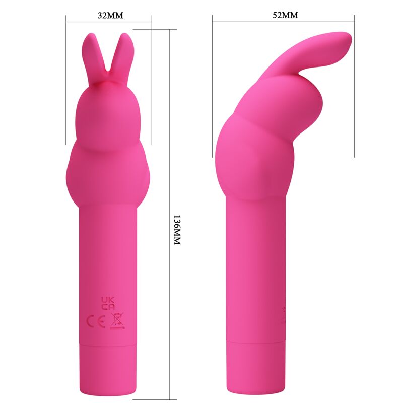 GERARDO MINI VIBRADOR DE SILICONA CONEJO FUSCHIA BATERÍA AAA