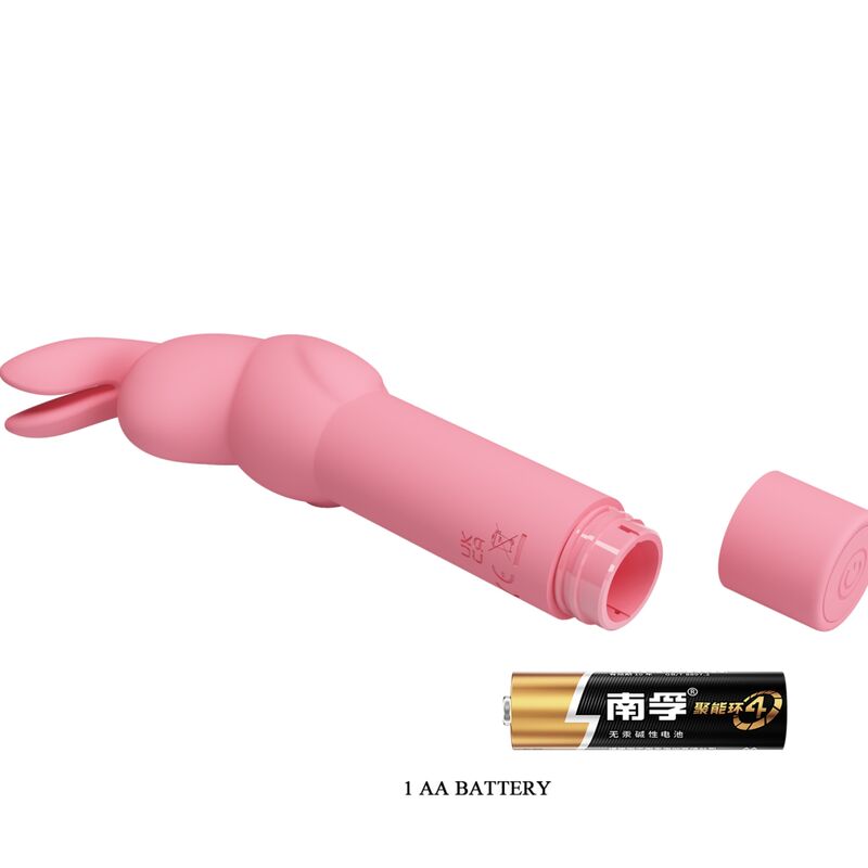 GERARDO MINI VIBRADOR DE SILICONA CONEJO ROSA BATERÍA AAA