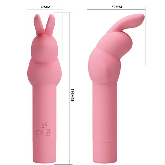 GERARDO MINI VIBRADOR DE SILICONA CONEJO ROSA BATERÍA AAA
