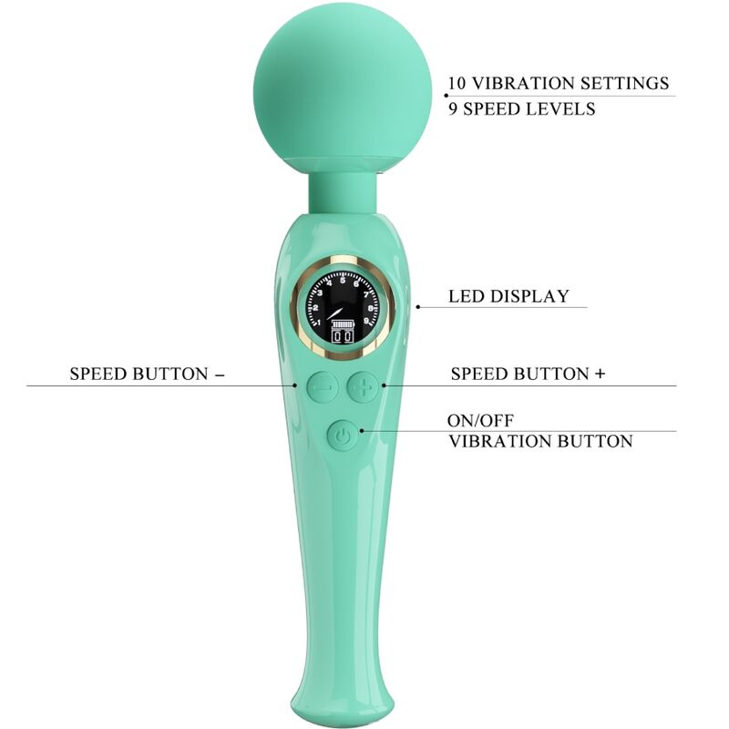SKYLER VIBRADOR WAND VERDE RECARGABLE USB
