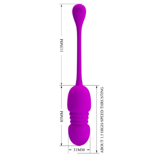 CALLIE HUEVO VIBRADOR RECARGABLE MORADO CON MOVIMIENTO DE EMPUJE SIN CONTROL REMOTO
