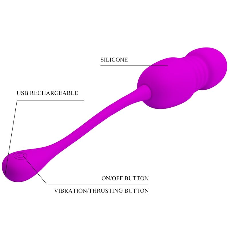 HUEVO VIBRADOR PRETTY LOVE - CALLIE RECARGABLE MORADO CON MOVIMIENTO DE EMPUJE