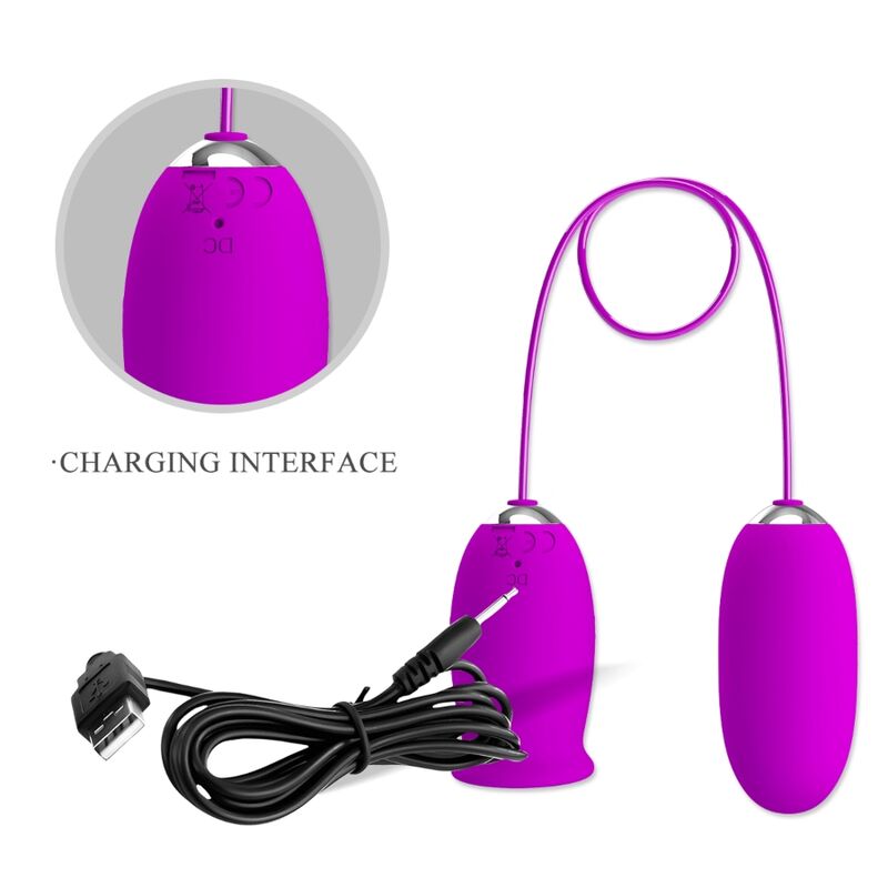 HUEVO VIBRADOR PRETTY LOVE - DAISY DUAL RECARGABLE MORADO CON LENGUA