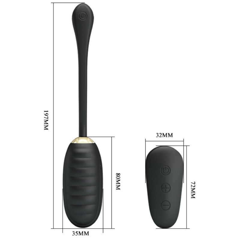 HUEVO VIBRADOR PRETTY LOVE - DOREEN DE LUJO RECARGABLE NEGRO CONTROL REMOTO