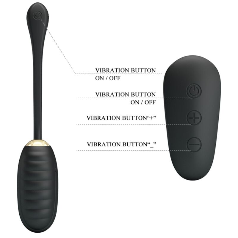 HUEVO VIBRADOR PRETTY LOVE - DOREEN DE LUJO RECARGABLE NEGRO CONTROL REMOTO