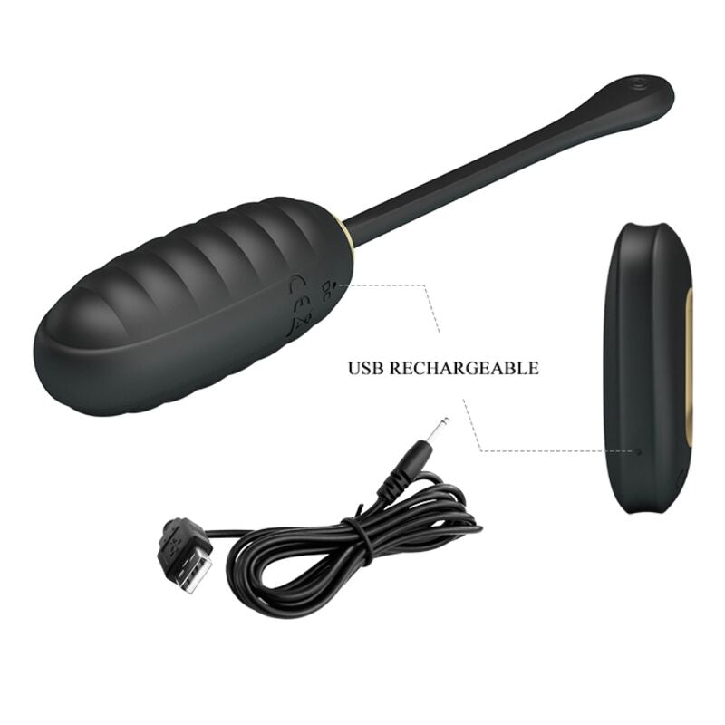 HUEVO VIBRADOR PRETTY LOVE - DOREEN DE LUJO RECARGABLE NEGRO CONTROL REMOTO