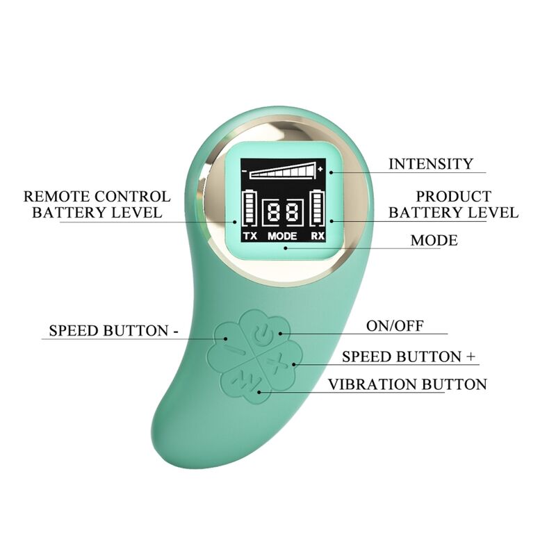 VIVIAN HUEVO VIBRADOR CON CONTROL REMOTO VERDE RECARGABLE USB