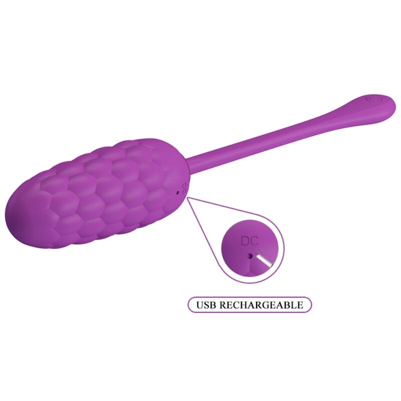 HUEVO VIBRADOR PRETTY LOVE - MARINA RECARGABLE CON TEXTURA MORADO