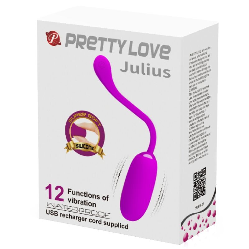 HUEVO VIBRADOR PRETTY LOVE - JULIUS IMPERMEBLE & RECARGABLE MORADO