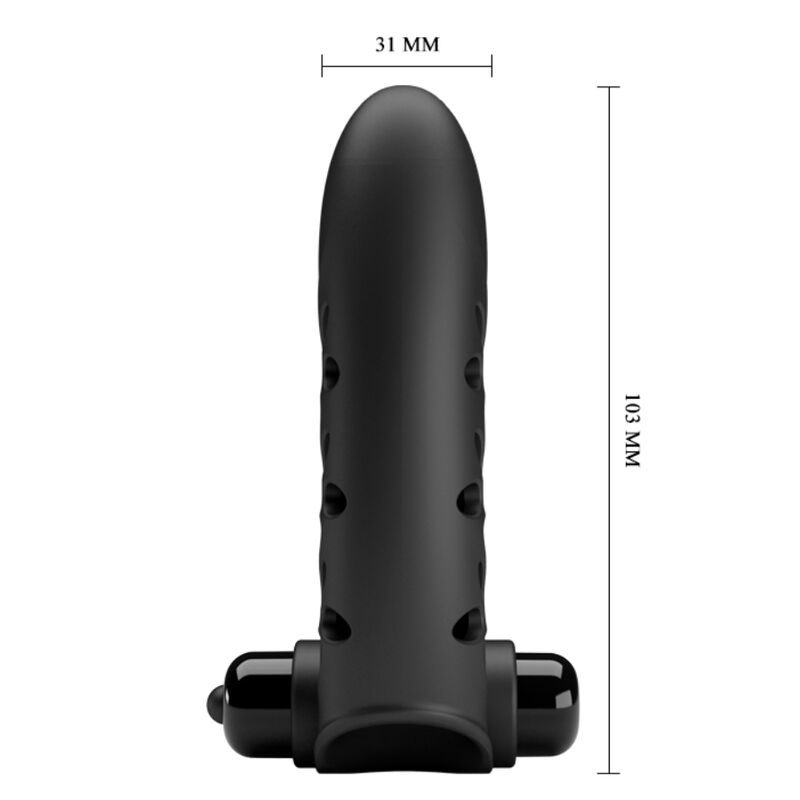 VANCE VIBRADOR PARA DEDO CONEJO NEGRO
