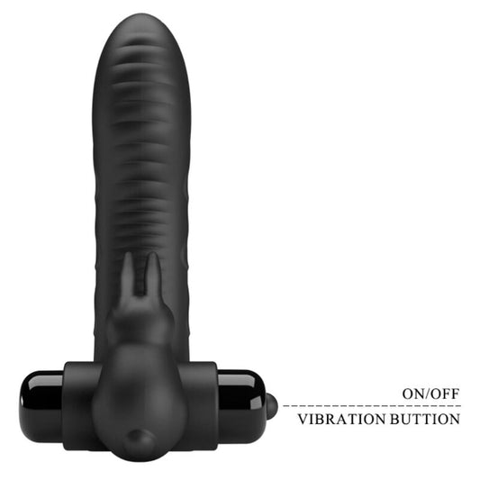 VANCE VIBRADOR PARA DEDO CONEJO NEGRO