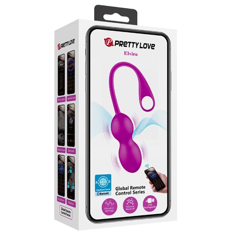 BOLAS VIBRADORAS 50 GRAMOS PRETTY LOVE - ELVIRA RECARGABLE MORADO