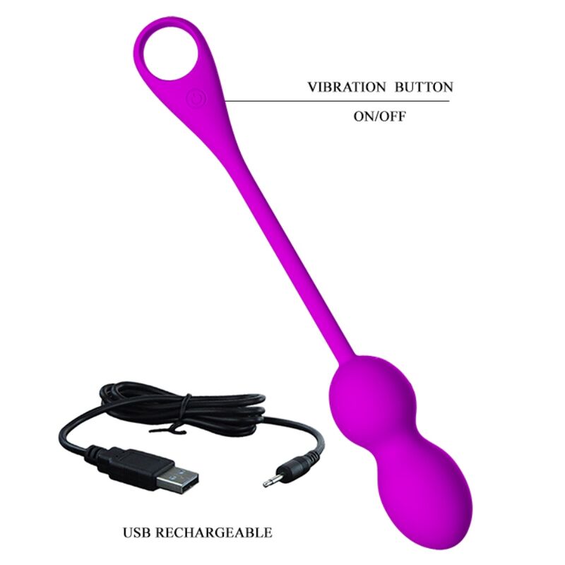 BOLAS VIBRADORAS 50 GRAMOS PRETTY LOVE - ELVIRA RECARGABLE MORADO