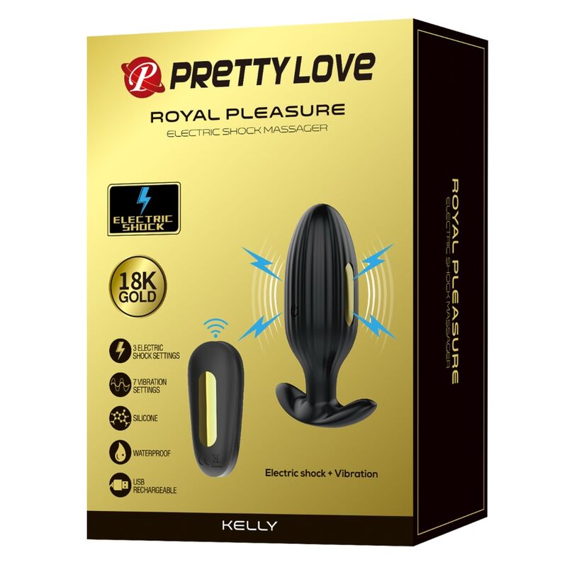 PLUG ANAL VIBRADOR UNISEX CON DESCARGA ELÉCTRICA Y CONTROL REMOTO PRETTY LOVE - KELLY