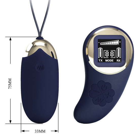 MINA HUEVO VIBRADOR CON CONTROL REMOTO AZUL RECARGABLE USB