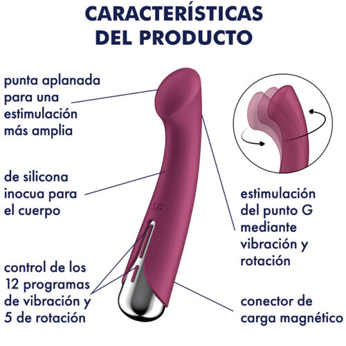 SPINNING G-SPORT 1 VIBRADOR ROTADOR ROJO RECARGABLE USB SATISFYER
