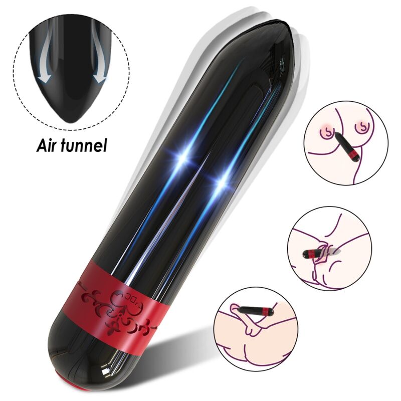 ROCKET BULLET BALA VIBRADORA CON CONTROL REMOTO NEGRO RECARGABLE USB