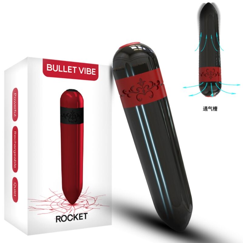 ROCKET BULLET BALA VIBRADORA CON CONTROL REMOTO NEGRO RECARGABLE USB