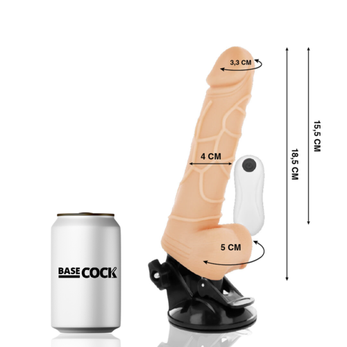 VIBRADOR REALISTICO 18.5 CM -O- 4CM BASECOCK - CONTROL REMOTO NATURAL