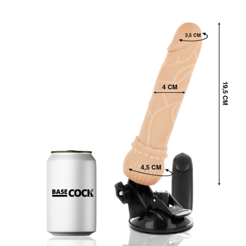 VIBRADOR REALISTICO 19.5 CM -O- 4 CM BASECOCK - CONTROL REMOTO NATURAL 19.5 CM -O- 4 CM